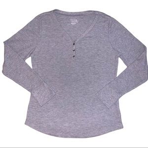 Basic Grey Thermal Henley Top